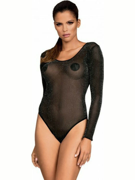 Obsessive Shiny Teddy Bodysuit Sexy Cu Transparență