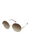 Liu Jo Women's Sunglasses with Silver Metal Frame and Brown Lens