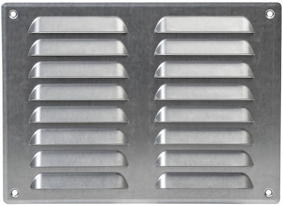 Europlast 101- Rectangle Vent Louver with Sieve 26x19cm Γαλβανιζέ