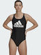 SH3.RO Big Logo Athletic One-Piece Swimsuit Black