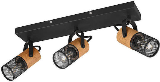 Trio Lighting Tosh Triple Spot with Socket E14 in Black Color