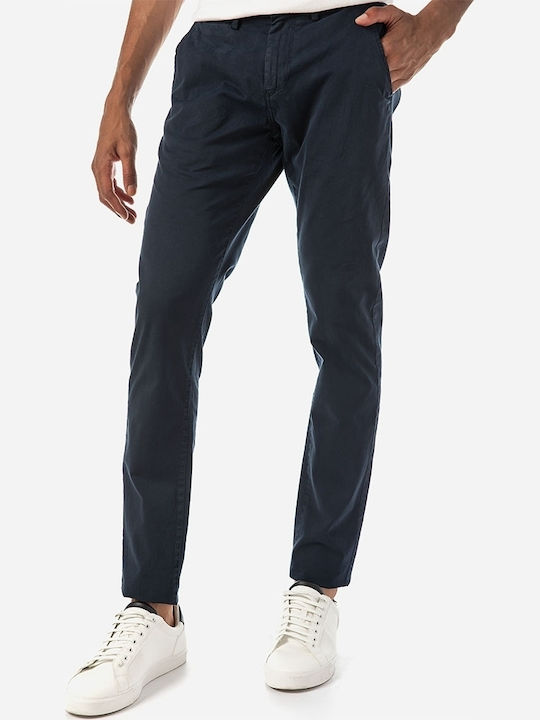 Trousers Elastic in Slim Fit Navy Blue