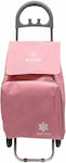 Ecomax Fabric Shopping Trolley Foldable Pink 35x31x96cm