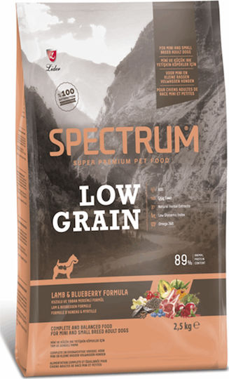 Spectrum Low Grain Adult Mini & Small Breed 2.5кг Суха Храна с Малко Зърнени храни за Възрастни Кучета с Агнешко
