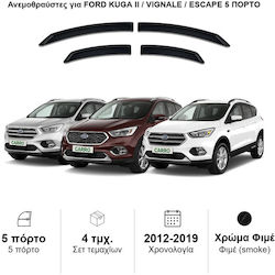 Heko Σετ Ανεμοθραύστες Μπροστινοί και Πίσω Σκούρο Φιμέ για Ford Kuga II 2012 4τμχ 15307 Heko Σετ Ανεμοθραύστες Μπροστινοί και Πίσω Σκούρο Φιμέ για Ford Kuga II 2012 4τμχ 15307