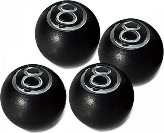 Simoni Racing Billiard Balls No8 Car Tire Valve Caps Billiard Balls Black 4pcs
