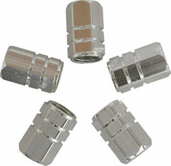 Carpoint Car Tire Valve Caps Silver 5pcs