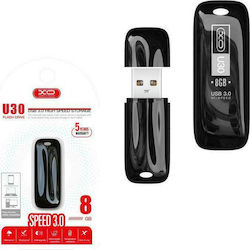 XO U30 8GB USB 3.0 Stick Μαύρο