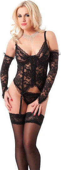 Rimba Basque, G-string, Gloves & Stockings Sexy Σετ Εσωρούχων Μαύρο