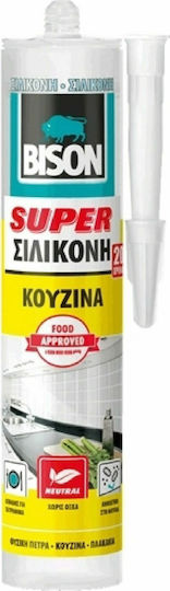 Bison Küche Super Silikon-Dichtungsmittel Schimmelresistent für Holz Transparent 300ml 1Stück