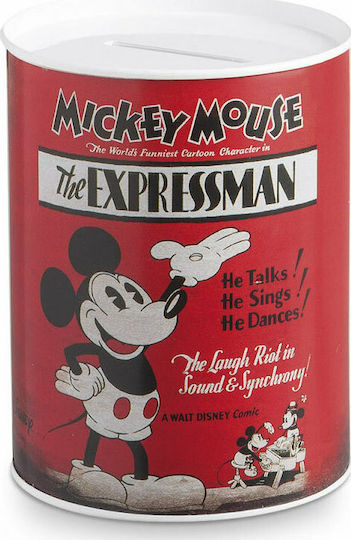 Taufgeschenk mit Spardose Mickey Mouse Express Man aus Metall