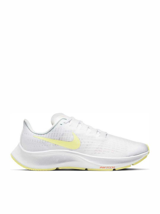 Nike Air Zoom Pegasus 37 Γυναικεία Αθλητικά Παπούτσια Running White / Light Zitron / Bright Mango