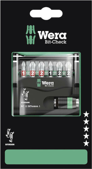 Wera Σετ 12 Μύτες Κατσαβιδιού Bit-Check 12 Bitorsion 1 SB