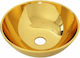 vidaXL Vessel Sink Ceramic 28x28x10cm Gold