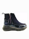 Hispanitas Leather Women's Ankle Boots Platform Navy Blue