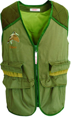 Dispan Hunting Vest Camvas Κυνηγιού Καφέ Πράσινο