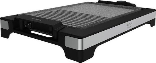 Cecotec Tasty & Grill 2000 Inox Mixstone Tabletop Electric Grill Smooth and Ribbed Plate 2000W with Adjustable Thermostat 37.5cmx24.5cmcm