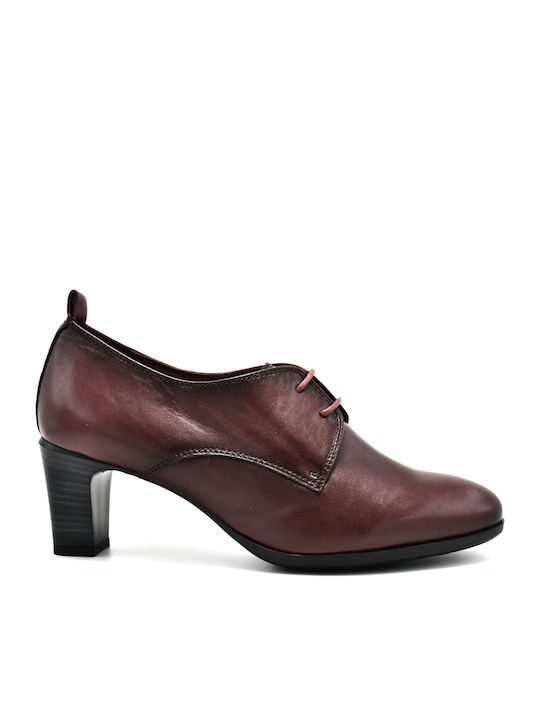 Hispanitas Leather Women's Oxford Boots Burgundy