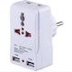 Socket Adapter From Universal To Greece With 2 USB Ports