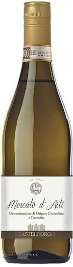 Solicello Wein Castel Borgo Moscato D'asti D.O.C. Weißer Moscato Weiß Halbsüß D' Asti Perlwein 750ml