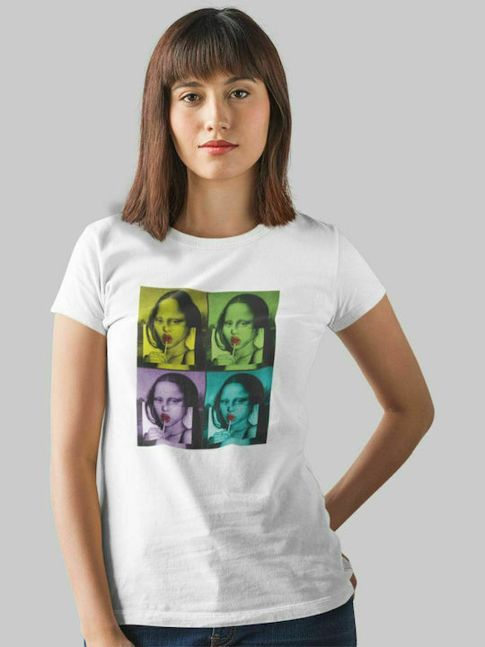 Mona Lisa w t-shirt - WEISS