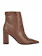 Nine West Cacey Women's Leather Ankle Boots Cognac