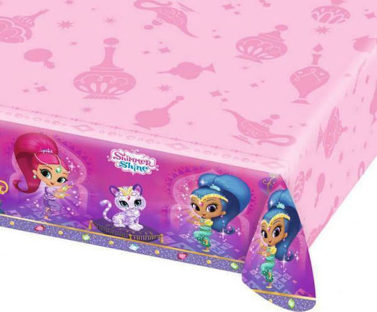 Amscan Shimmer And Shine Party Tablecover Plastic 180x120cm Pink 9902156