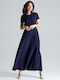 Lenitif L042 Maxi Dress Navy Blue