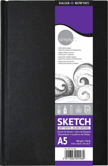 Daler Rowney Sketchbook Simply Scetchbook A5 Hardbound 54 Φύλλων A5 / 14.8X21Cm