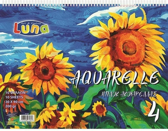 Luna Bloc de acuarelă Αquarelle Bloc de acuarelă 10 foi No4 30x40cm 10 file