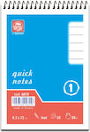 Typotrust Quick Notes No1 Notizblock Spirale 50 Blätter A6 Geregelt Blau