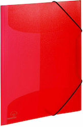 Typotrust Φάκελος Διαφανής με Κουμπί και Αυτιά για Χαρτί A4 Κόκκινο 23x32cm