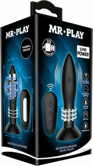 Mr. Play Anal Plug mit kabelloser Funktion und Vibration Schwarz 13cm
