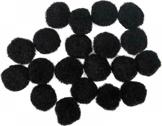 Uni Pap Pom Pom Craft Black Set of 20pcs