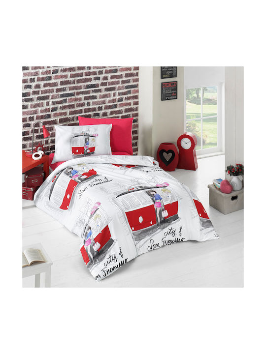 Rythmos Set Kids Quilt Single San Francisco Red 155x230cm 211-106-1821