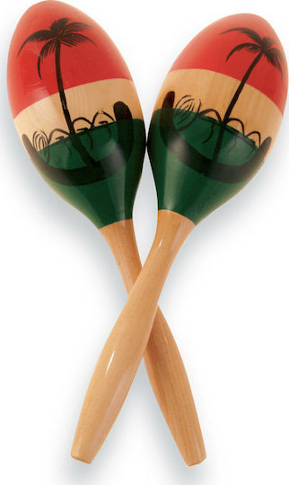 Latin Percussion Μαράκες Maracas CP Wood CP287 Ζεύγος σε Πολύχρωμο Χρώμα