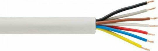 Eurolamp Power Cord Type NYL with Cable Properties 7x1.5mm² in White Colour 1m Flexible