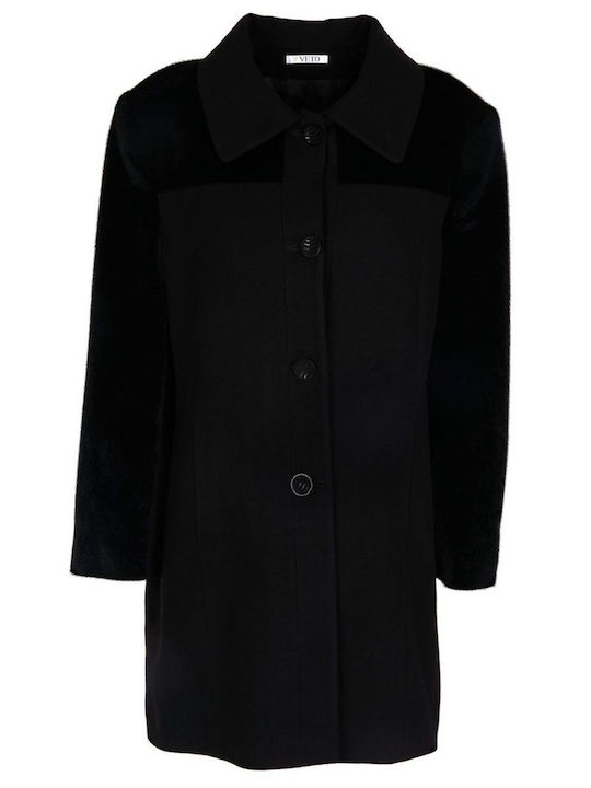 VETO Women's black velvet coat