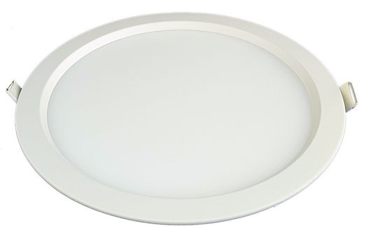 Lucas Στρογγυλό Χωνευτό LED Panel 18W με Φυσικό Λευκό Φως 4000K 22εκ.