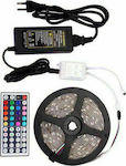 Bissot LED Strip Power Supply 12V RGB Length 5m and 60 LEDs per Meter Set with Remote Control and Power Supply SMD5050