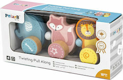 Viga Toys Schiebespielzeug Twisting Pull Along With Animals aus Holz für 18++ Monate