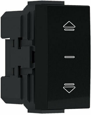Aca Modys Recessed Electrical Rolling Shutters Wall Switch no Frame Basic Black 10101312296