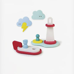Quut Schaumpuzzle Leuchtturm und Boot Badeboote für 10++ Monate