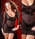 Cottelli Collection See Through Mini Dress Black