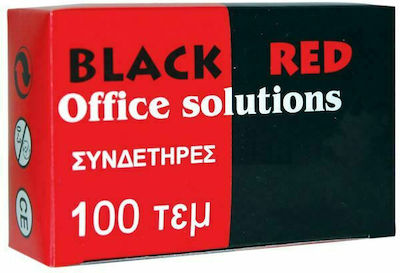 Black Red No.3 Paper Clip 28mm Ασημί 100pcs