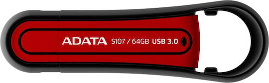 Adata DashDrive Durable S107 64GB USB 3.0 Stick Κόκκινο
