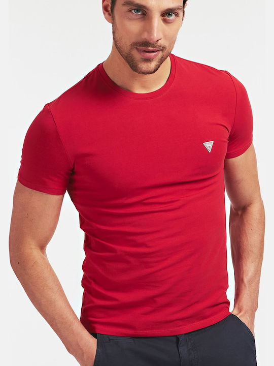 Guess T-shirt Bărbătesc cu Mânecă Scurtă Roșu
