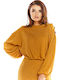 Awama Women's Long Sleeve Sweater Brown