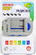 Fujicell FUJI-MF-A001 Charger 2 Batteries Ni-MH/Ni-Cd Size AA/AAA in White color