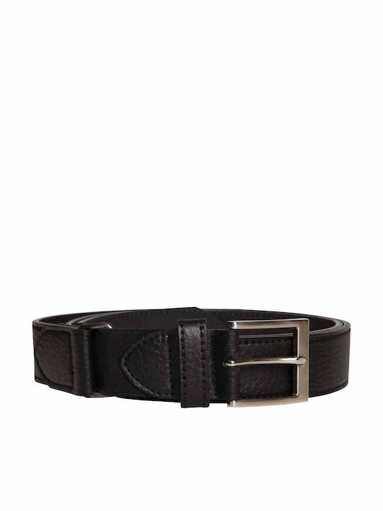 The DUKE Clothing Co. KS522 Ανδρική Ζώνη Δερμάτινη Μαύρη